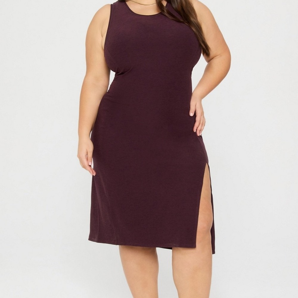 Fabletics Sleeveless Midi Dress in Deep Purple